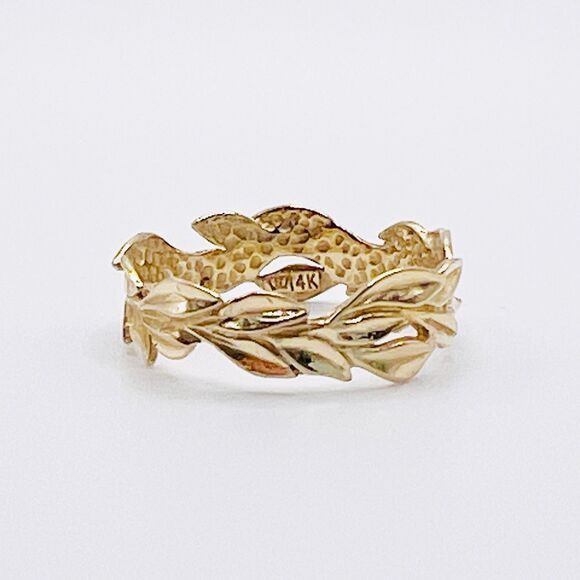 Na Hoku 14K Yellow Gold Leaf Ring Band Size 6.25 Signed - Picture 2 of 11